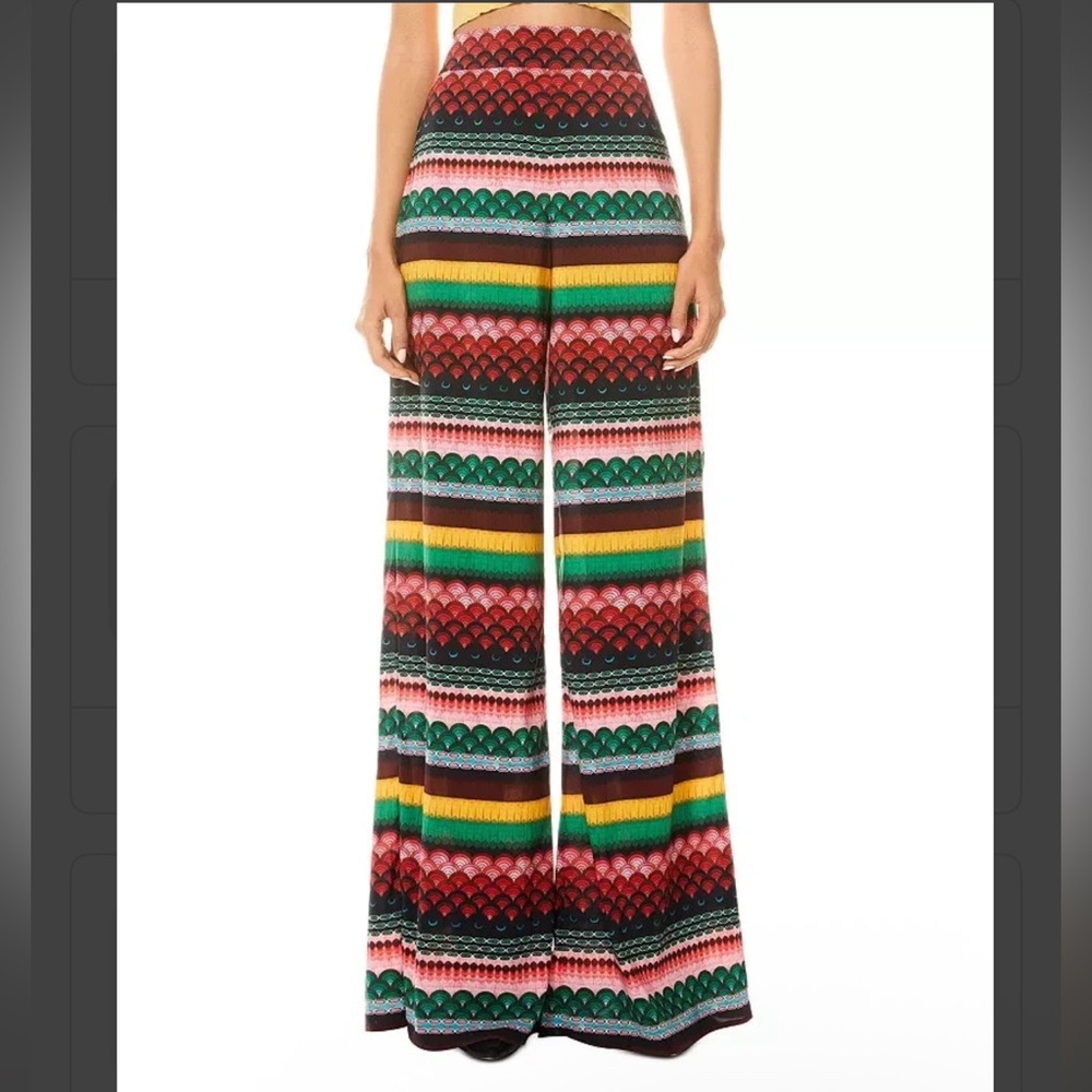 Alice + Olivia Colorful Striped Wide Leg Pants